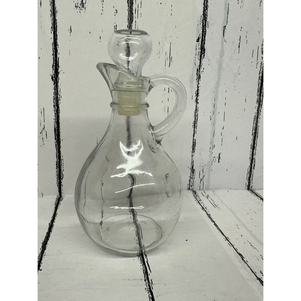 Anchor Hocking Glass Oil Or Vinegar Cruet Bottle With Stopper 6”